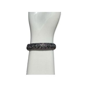 Fashion Jewelry Black Hinged Sparkle Bracelet
